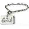 Porte clés argent "Je suis Charlie"