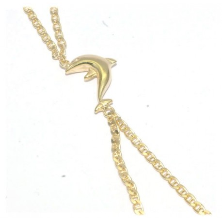 Bracelet de doigt plaqué or motif dauphin