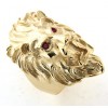 Chevalière lion plaqué or avec rubis