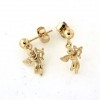 Boucles d'oreilles plaqué or pendantes ange