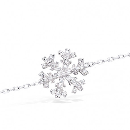 Bracelet argent motif flocon de neige