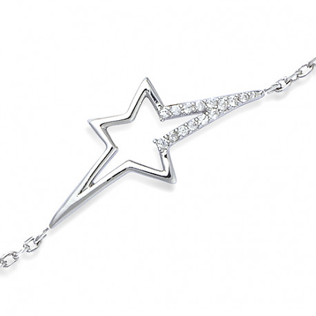 Bracelet en argent motif étoile avec oxydes