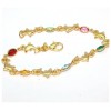 Bracelet plaqué or avec dauphins et pierres multicolors