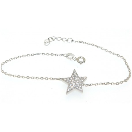 Bracelet argent motif étoile oxydes