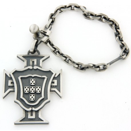 Porte clés argent vieilli symbole portugal